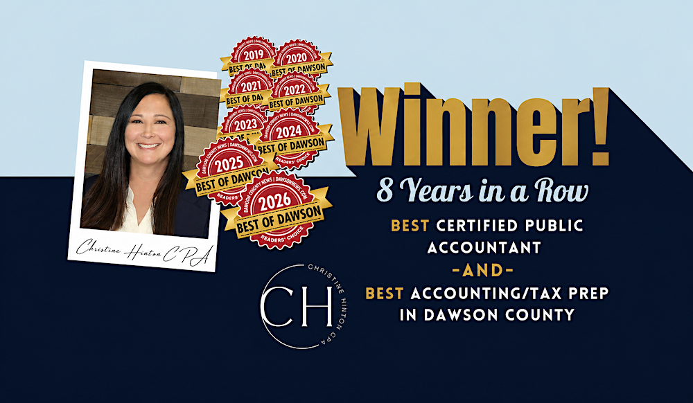 Christing Hinton CPA Dawsonville tax accountant 5 star reviews winner of best of dawson 8 years in a row 2